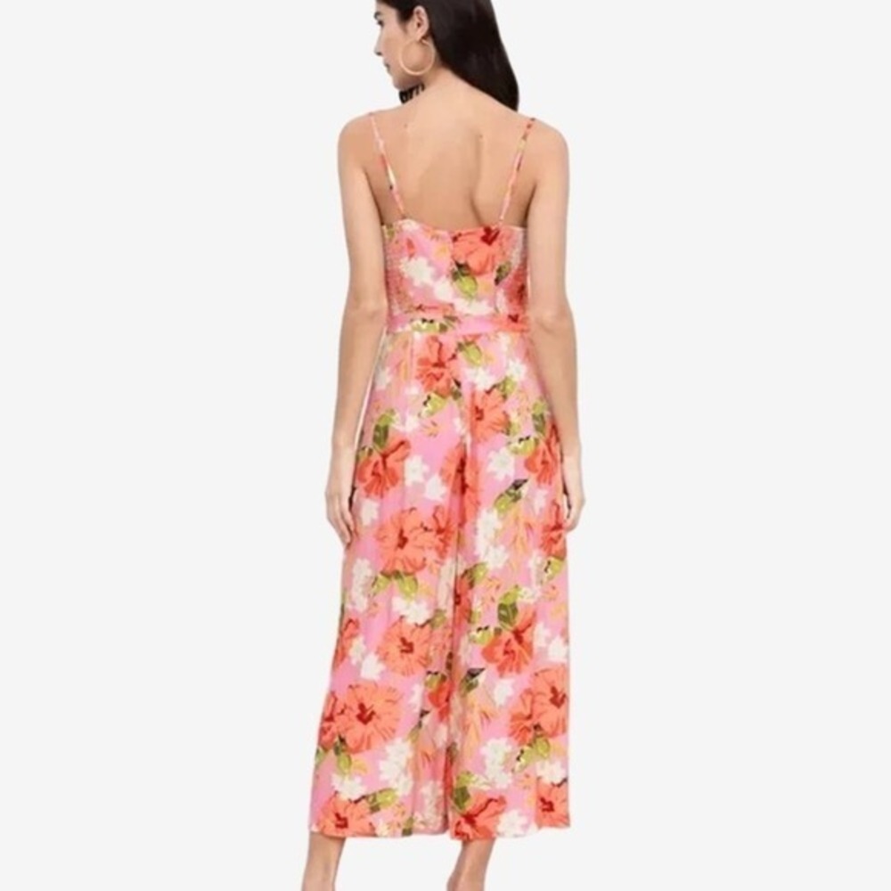 Yumi Kim Pretty Chic Jumpsuit Size 8 Mai Tai Pink Floral Resort Vacation Flowy - Picture 4 of 12